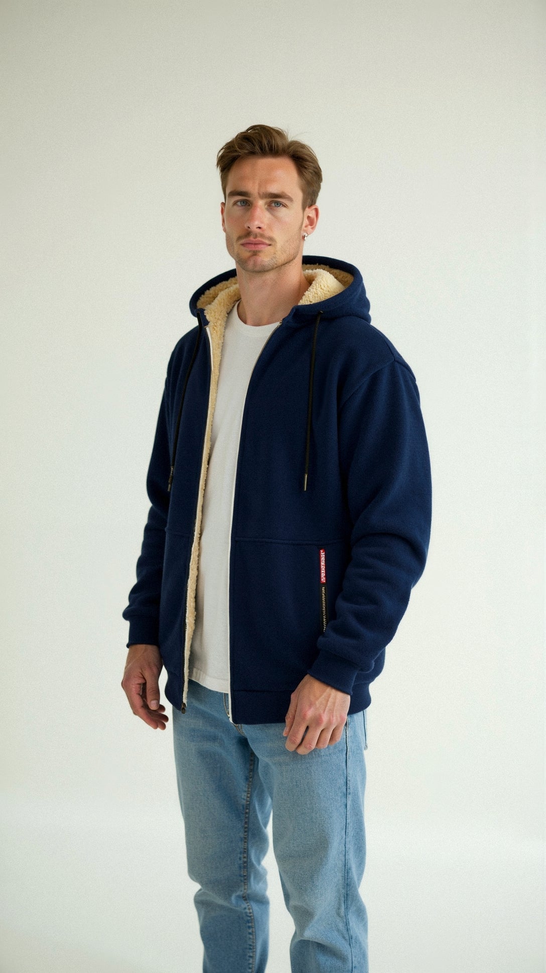 Fellgefütterter Hoodie – Warm – Mit Reißverschluss – Winter-Hoodie – Herren-Hoodie-Jacke-HauteBerlin