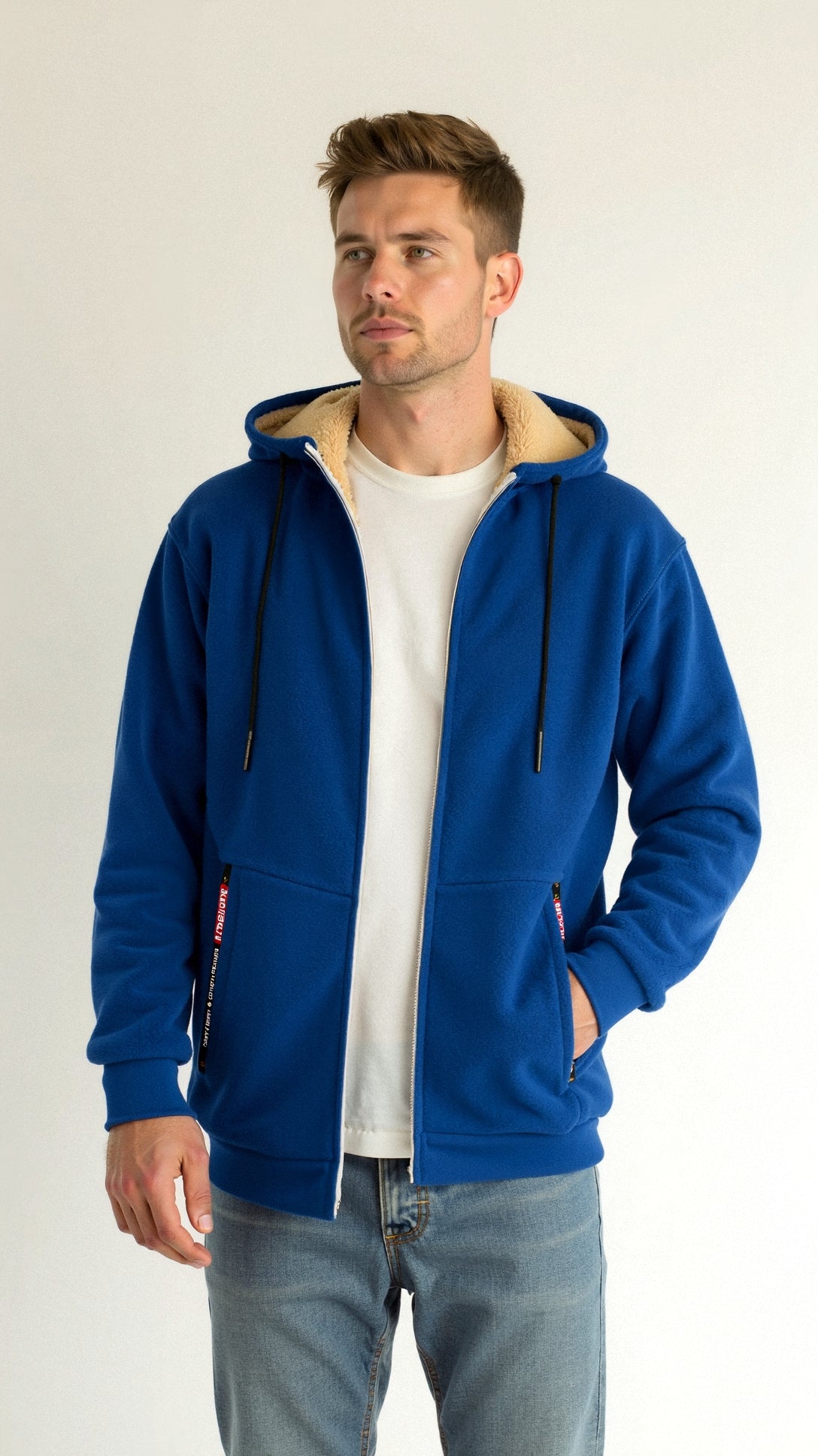 Fellgefütterter Hoodie – Warm – Mit Reißverschluss – Winter-Hoodie – Herren-Hoodie-Jacke-HauteBerlin
