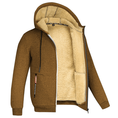 Fellgefütterter Hoodie – Warm – Mit Reißverschluss – Winter-Hoodie – Herren-Hoodie-Jacke-HauteBerlin