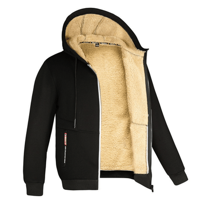 Fellgefütterter Hoodie – Warm – Mit Reißverschluss – Winter-Hoodie – Herren-Hoodie-Jacke-HauteBerlin
