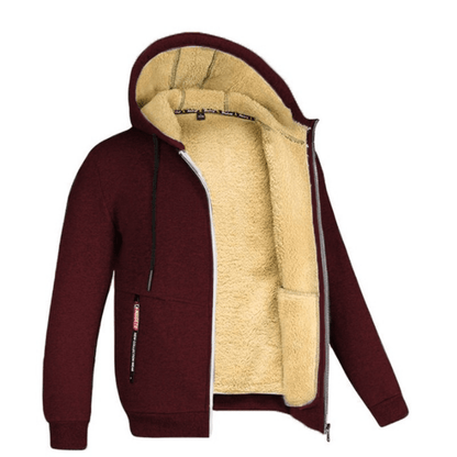 Fellgefütterter Hoodie – Warm – Mit Reißverschluss – Winter-Hoodie – Herren-Hoodie-Jacke-HauteBerlin