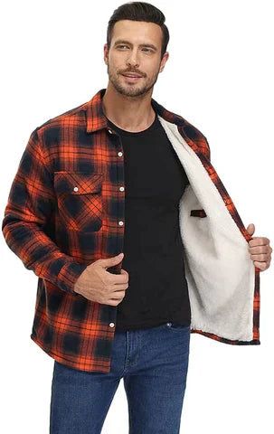 Flanellhemd - Fleece gefüttert - Überhemd - Kariertes Hemd - Herrenbekleidung-HauteBerlin