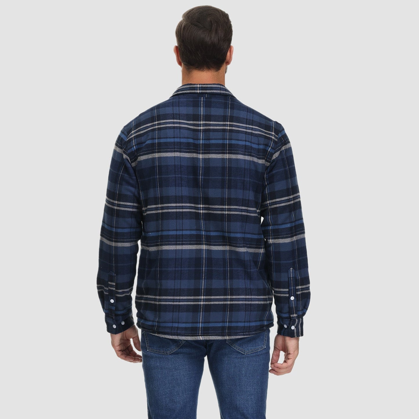 Flanelljacke – Kariertes, Mit Fleece Gefüttertes Herren-Overshirt für den Winter-HauteBerlin