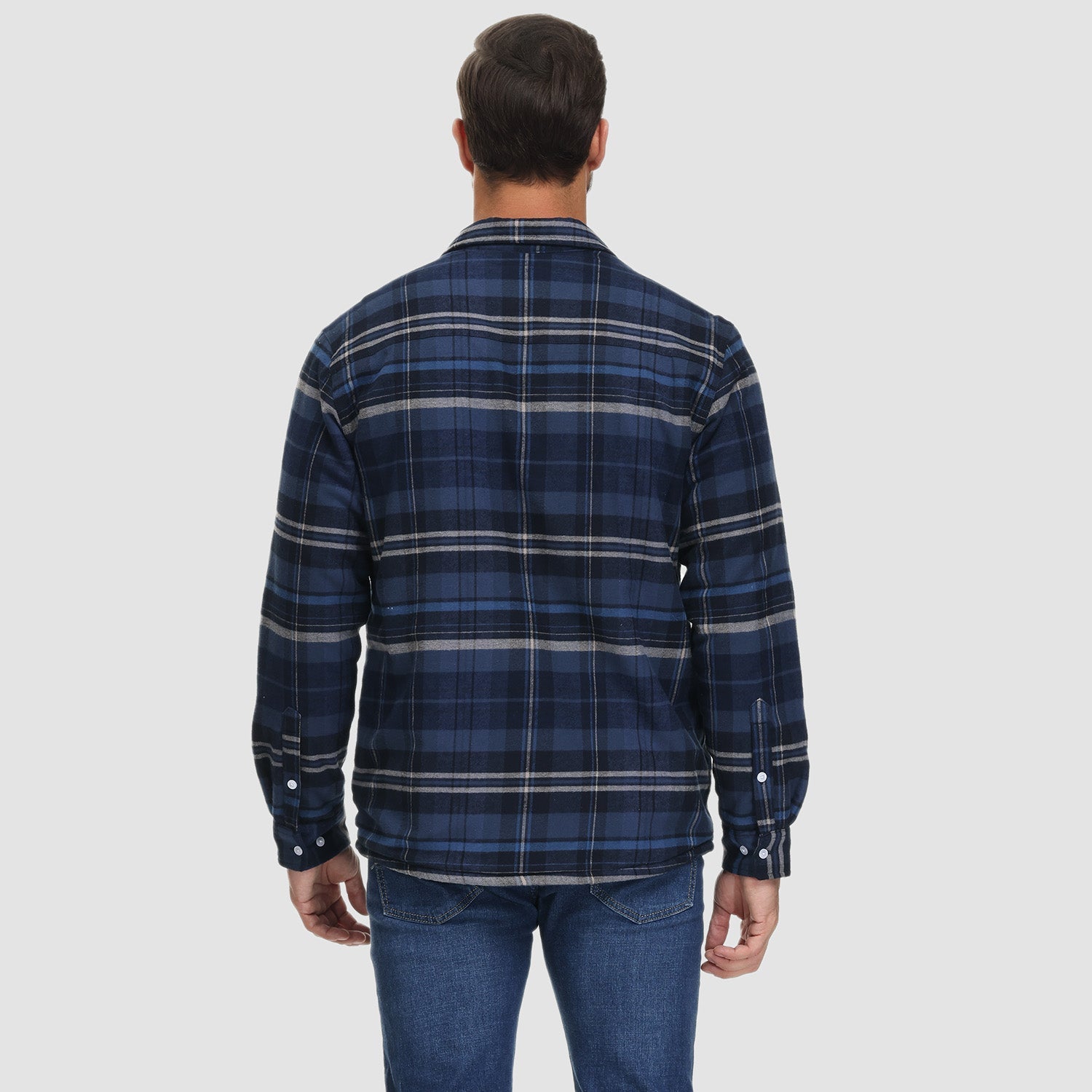 Flanelljacke – Kariertes, Mit Fleece Gefüttertes Herren-Overshirt für den Winter-HauteBerlin