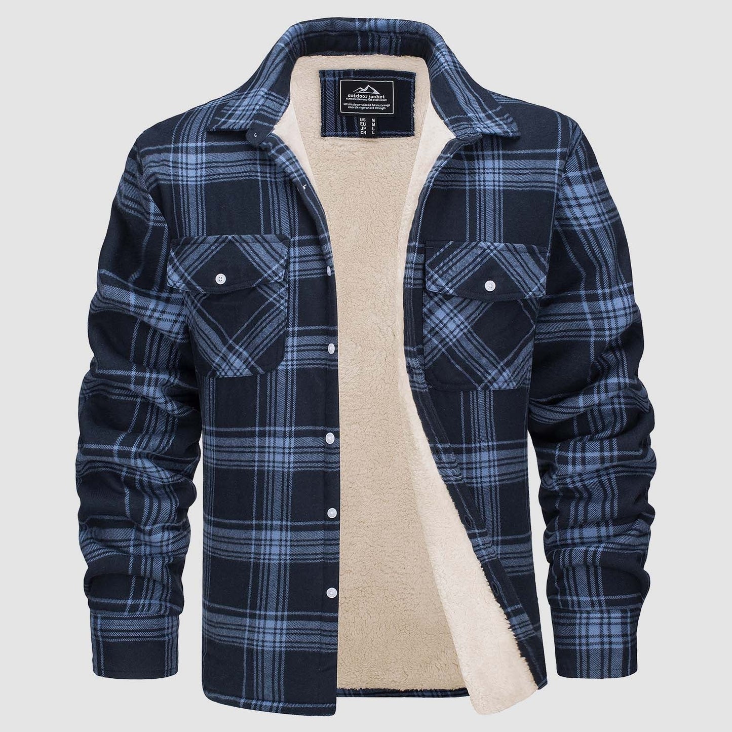 Flanelljacke – Kariertes, Mit Fleece Gefüttertes Herren-Overshirt für den Winter-HauteBerlin