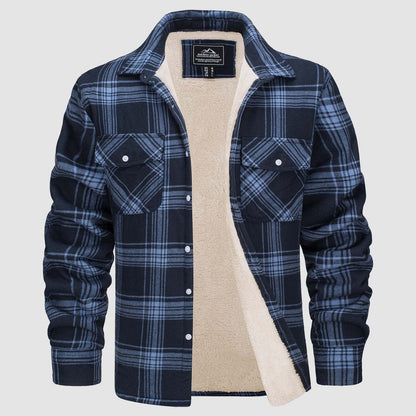 Flanelljacke – Kariertes, Mit Fleece Gefüttertes Herren-Overshirt für den Winter-HauteBerlin