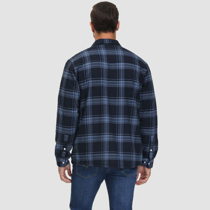 Flanelljacke – Kariertes, Mit Fleece Gefüttertes Herren-Overshirt für den Winter-HauteBerlin