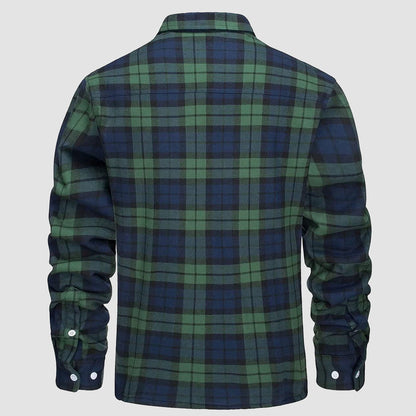 Flanelljacke – Kariertes, Mit Fleece Gefüttertes Herren-Overshirt für den Winter-HauteBerlin