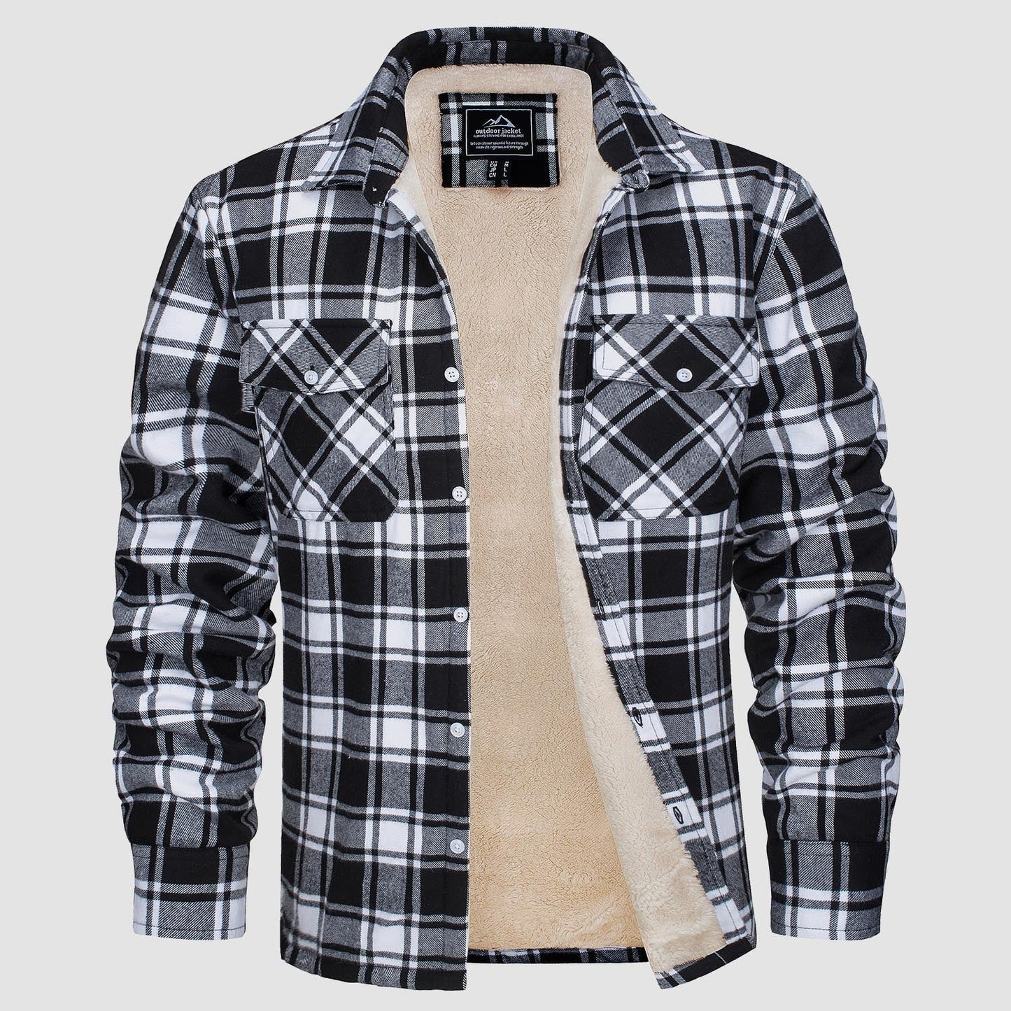 Flanelljacke – Kariertes, Mit Fleece Gefüttertes Herren-Overshirt für den Winter-HauteBerlin