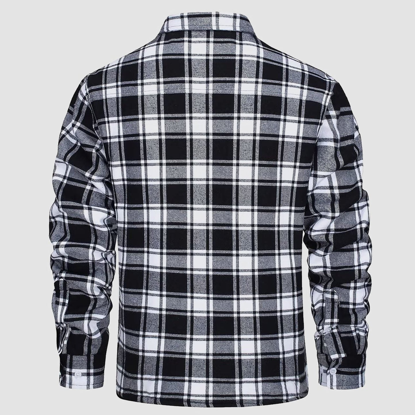 Flanelljacke – Kariertes, Mit Fleece Gefüttertes Herren-Overshirt für den Winter-HauteBerlin