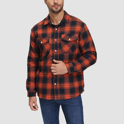 Flanelljacke – Kariertes, Mit Fleece Gefüttertes Herren-Overshirt für den Winter-HauteBerlin