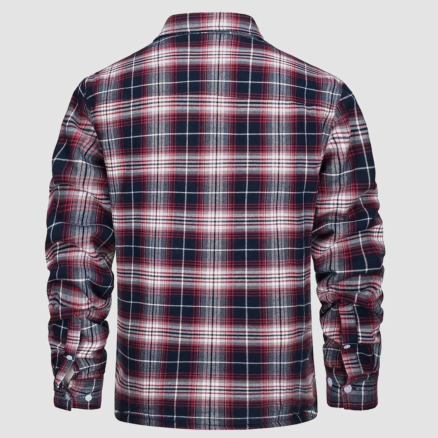 Flanelljacke – Kariertes, Mit Fleece Gefüttertes Herren-Overshirt für den Winter-HauteBerlin
