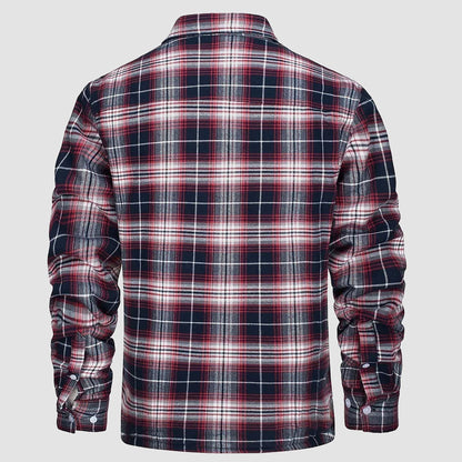 Flanelljacke – Kariertes, Mit Fleece Gefüttertes Herren-Overshirt für den Winter-HauteBerlin
