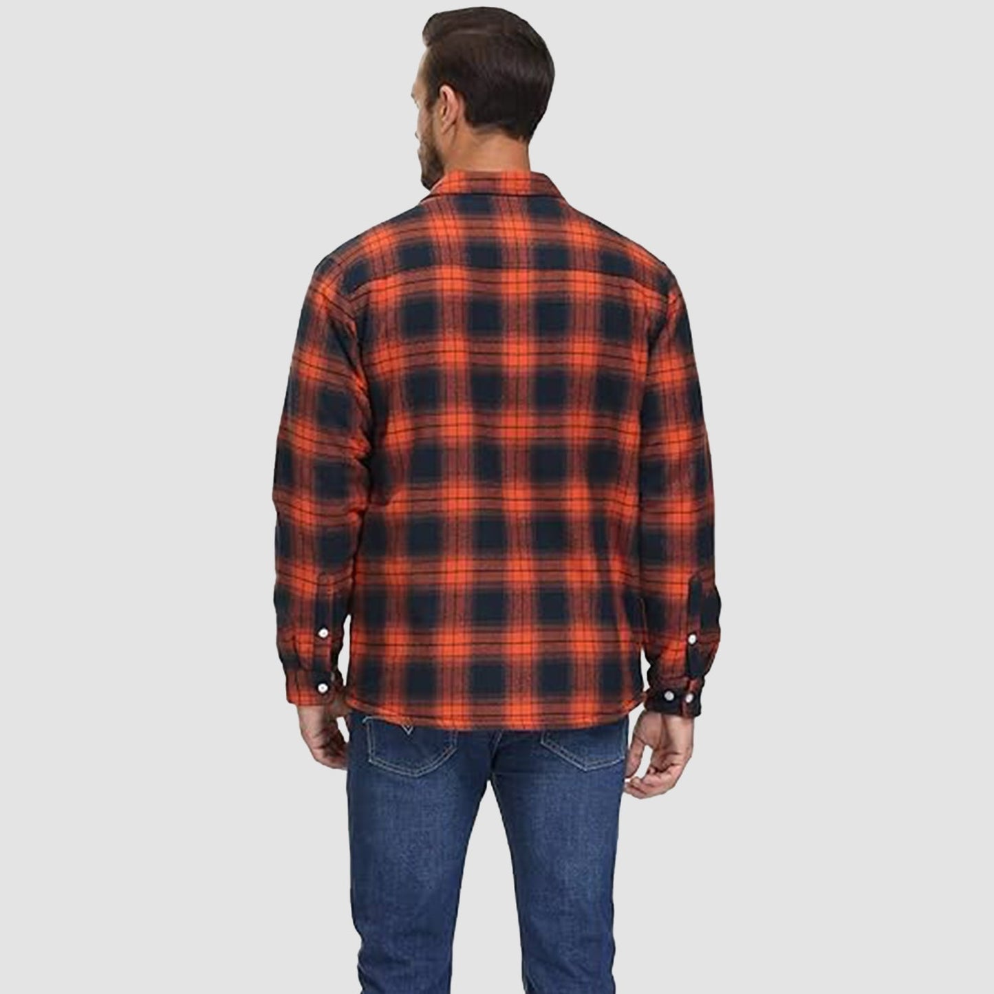 Flanelljacke – Kariertes, Mit Fleece Gefüttertes Herren-Overshirt für den Winter-HauteBerlin