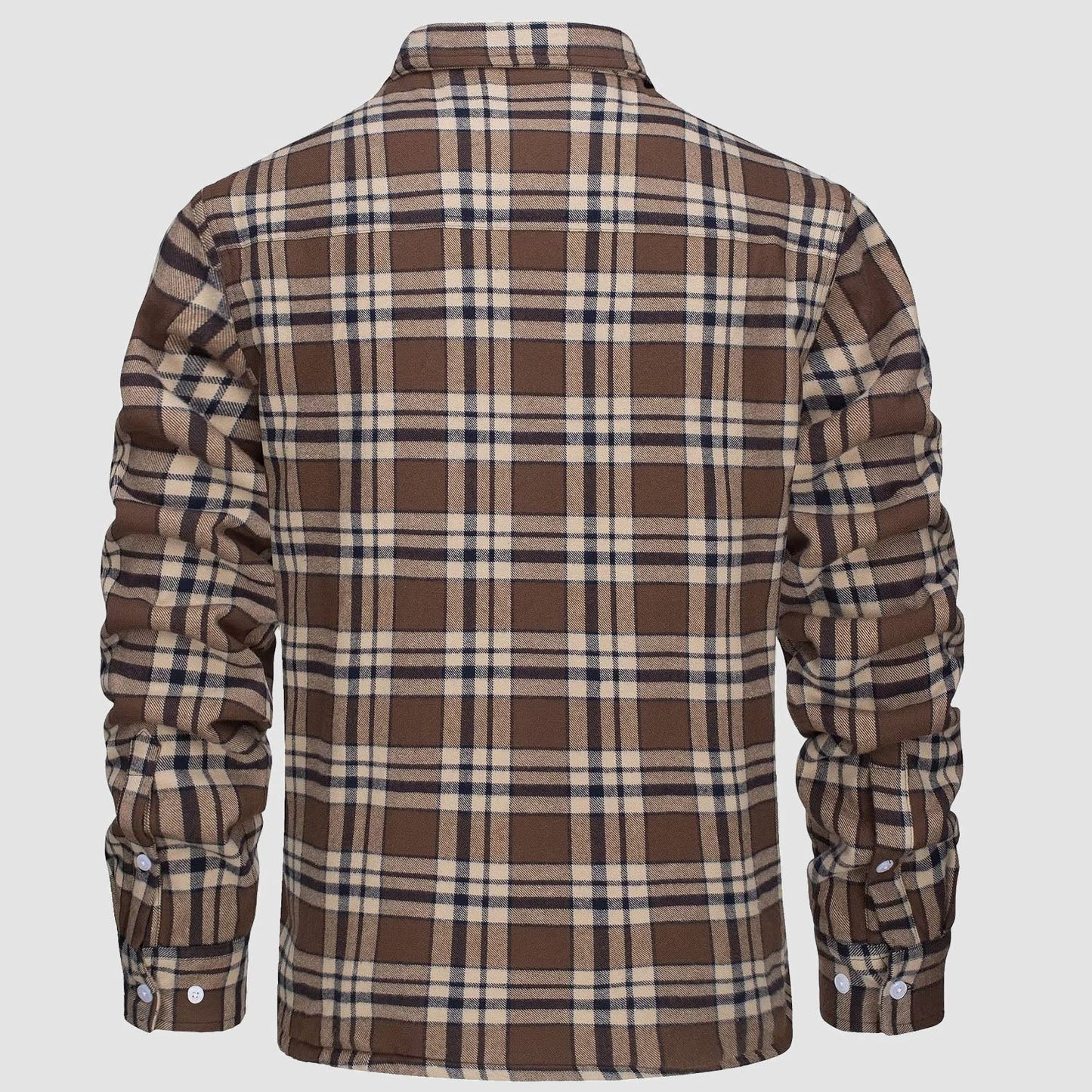 Flanelljacke – Kariertes, Mit Fleece Gefüttertes Herren-Overshirt für den Winter-HauteBerlin