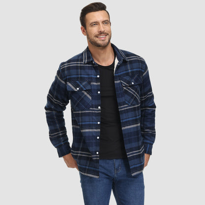 Flanelljacke – Kariertes, Mit Fleece Gefüttertes Herren-Overshirt für den Winter-HauteBerlin