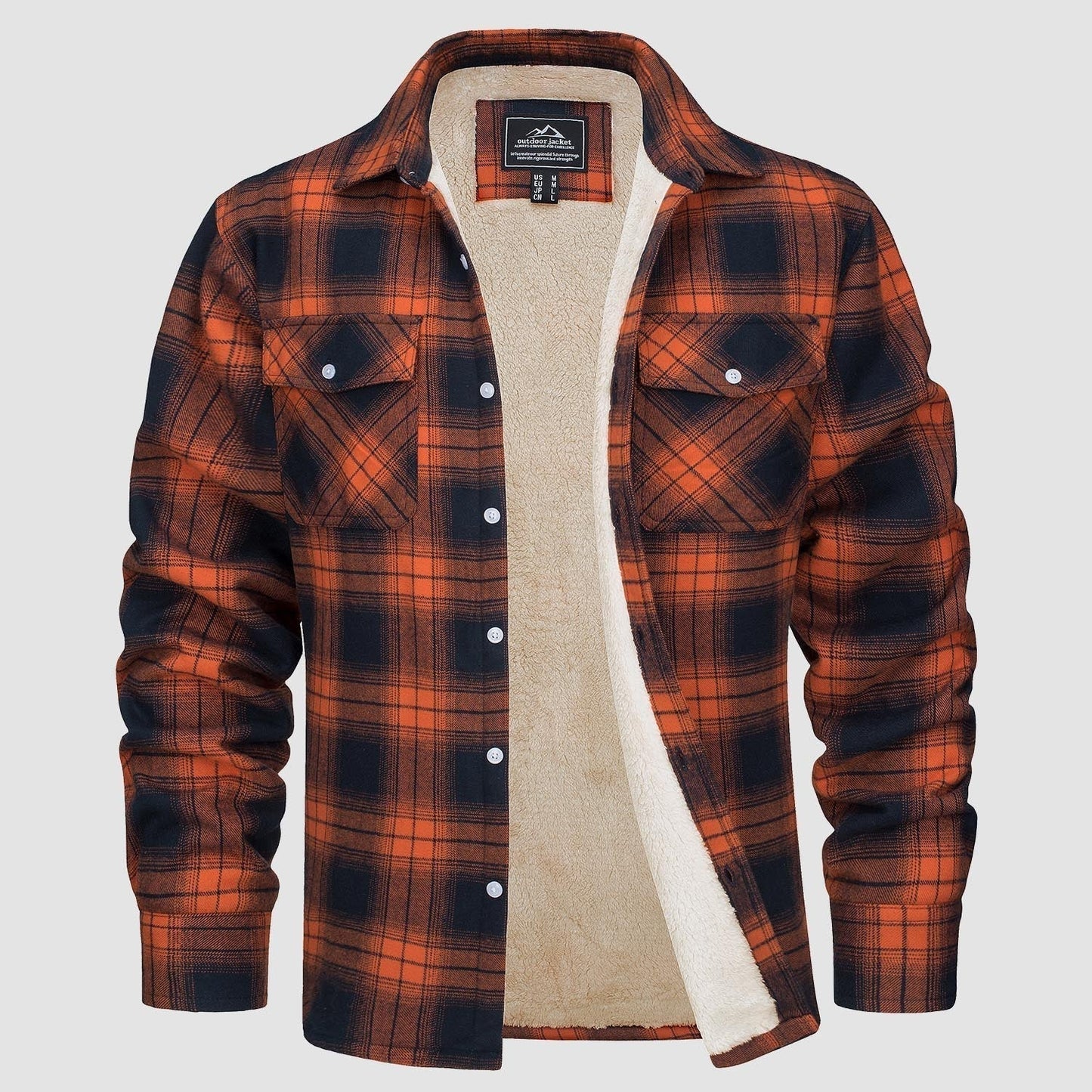 Flanelljacke – Kariertes, Mit Fleece Gefüttertes Herren-Overshirt für den Winter-HauteBerlin