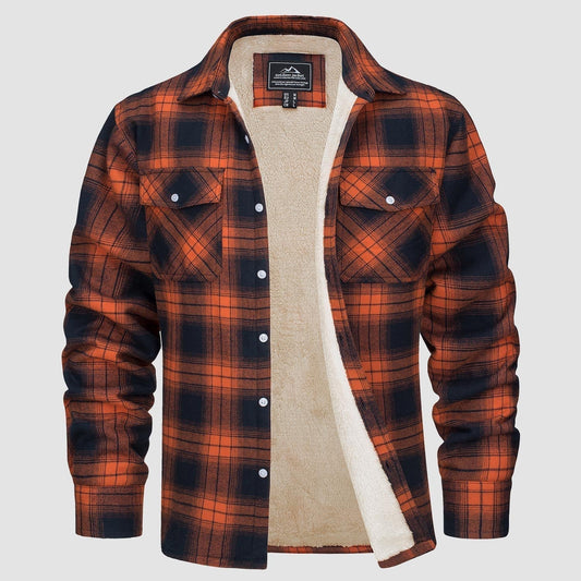 Flanelljacke – Kariertes, Mit Fleece Gefüttertes Herren-Overshirt für den Winter-HauteBerlin