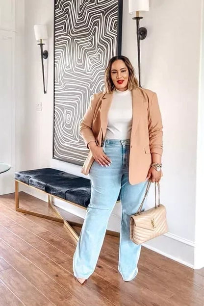 Flared Jeans | Blau | Denim | Hochtaillierte Jeans | Damenjeans-HauteBerlin