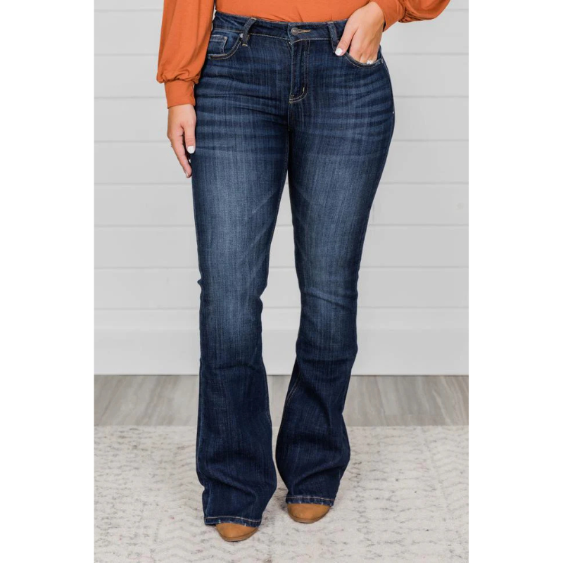 Flared Jeans – Stretch-Jeans mit hoher Taille für Frauen-HauteBerlin