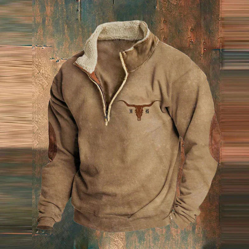 Fleece mit halbem Reißverschluss | Warm | Tasche | Herren-Fleecepullover mit halbem Reißverschluss | Winterkleidung-HauteBerlin