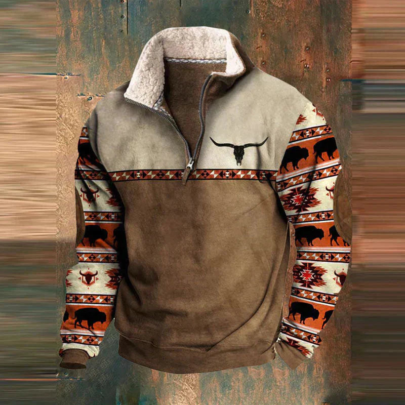 Fleece mit halbem Reißverschluss | Warm | Tasche | Herren-Fleecepullover mit halbem Reißverschluss | Winterkleidung-HauteBerlin