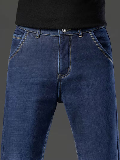 Fleecegefütterte Jeans – Stretchjeans mit geradem Bein für Männer-HauteBerlin