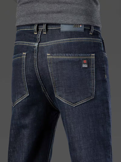 Fleecegefütterte Jeans – Stretchjeans mit geradem Bein für Männer-HauteBerlin
