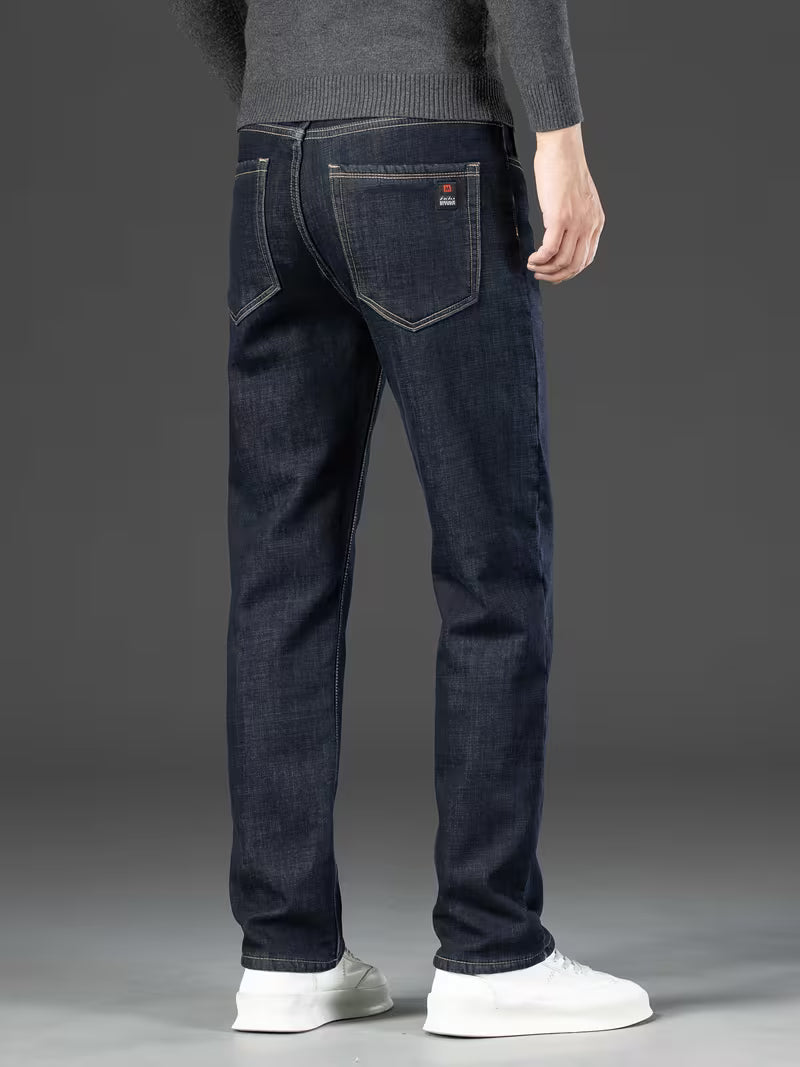 Fleecegefütterte Jeans – Stretchjeans mit geradem Bein für Männer-HauteBerlin