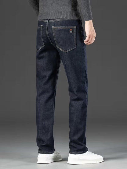 Fleecegefütterte Jeans – Stretchjeans mit geradem Bein für Männer-HauteBerlin