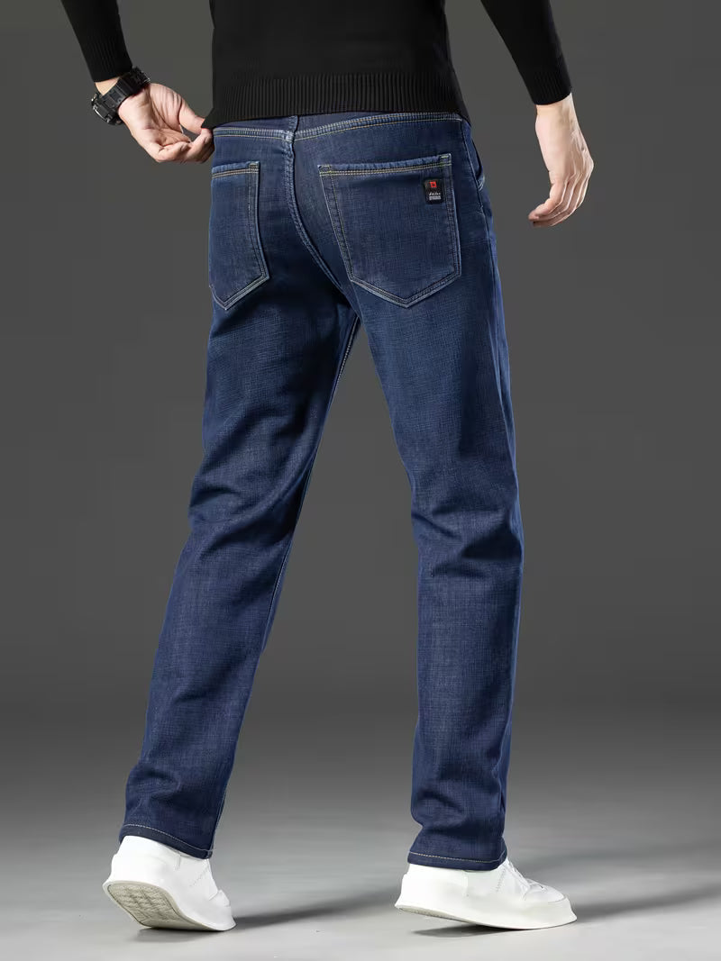 Fleecegefütterte Jeans – Stretchjeans mit geradem Bein für Männer-HauteBerlin