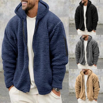 Fleecejacke | Kapuze | Full Zip | Teddyjacke | Herrenjacke-HauteBerlin