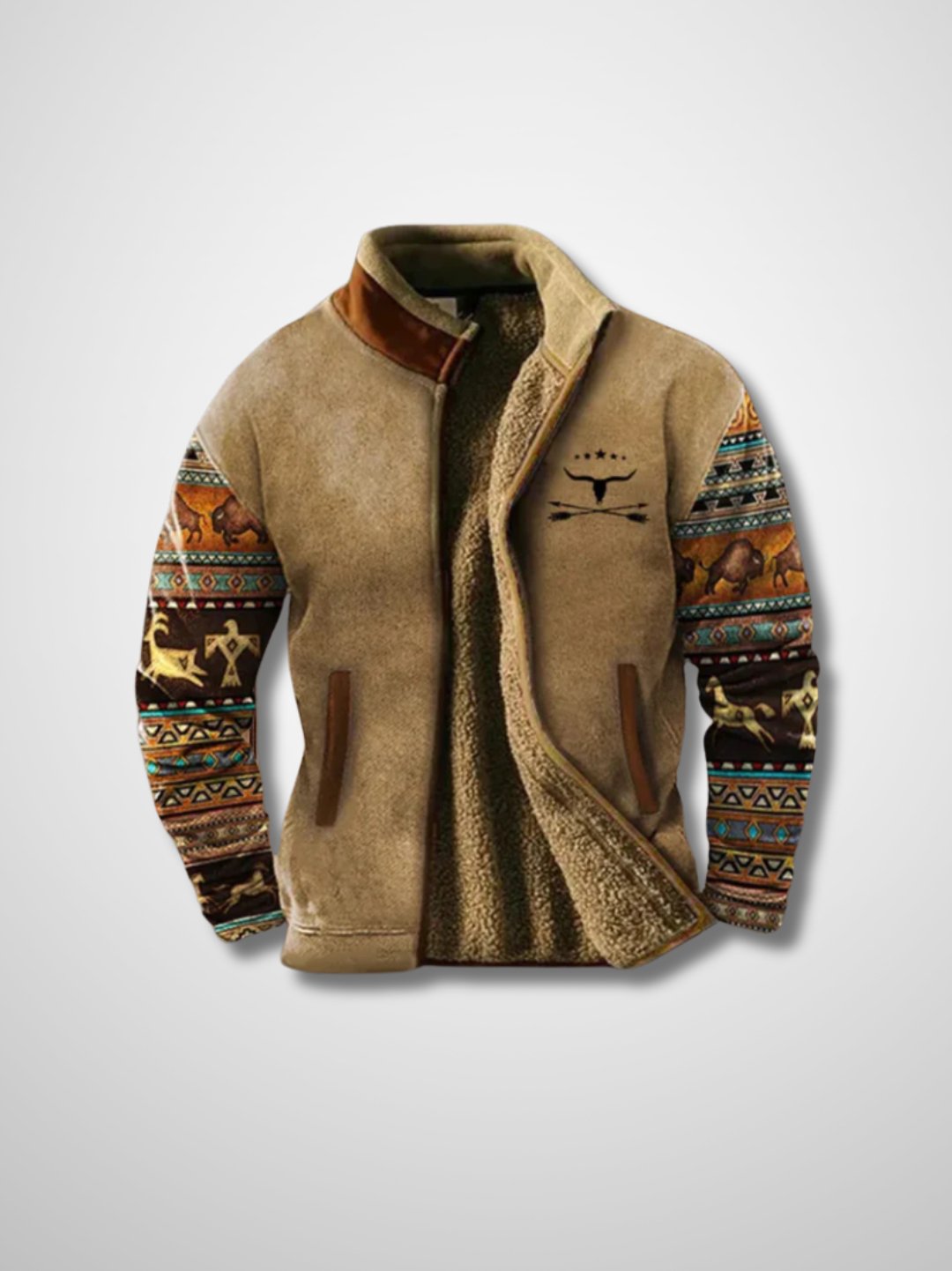 Fleecejacke - Warme Zip-Up Sherpa gefütterte Herrenjacke für den Winter-HauteBerlin