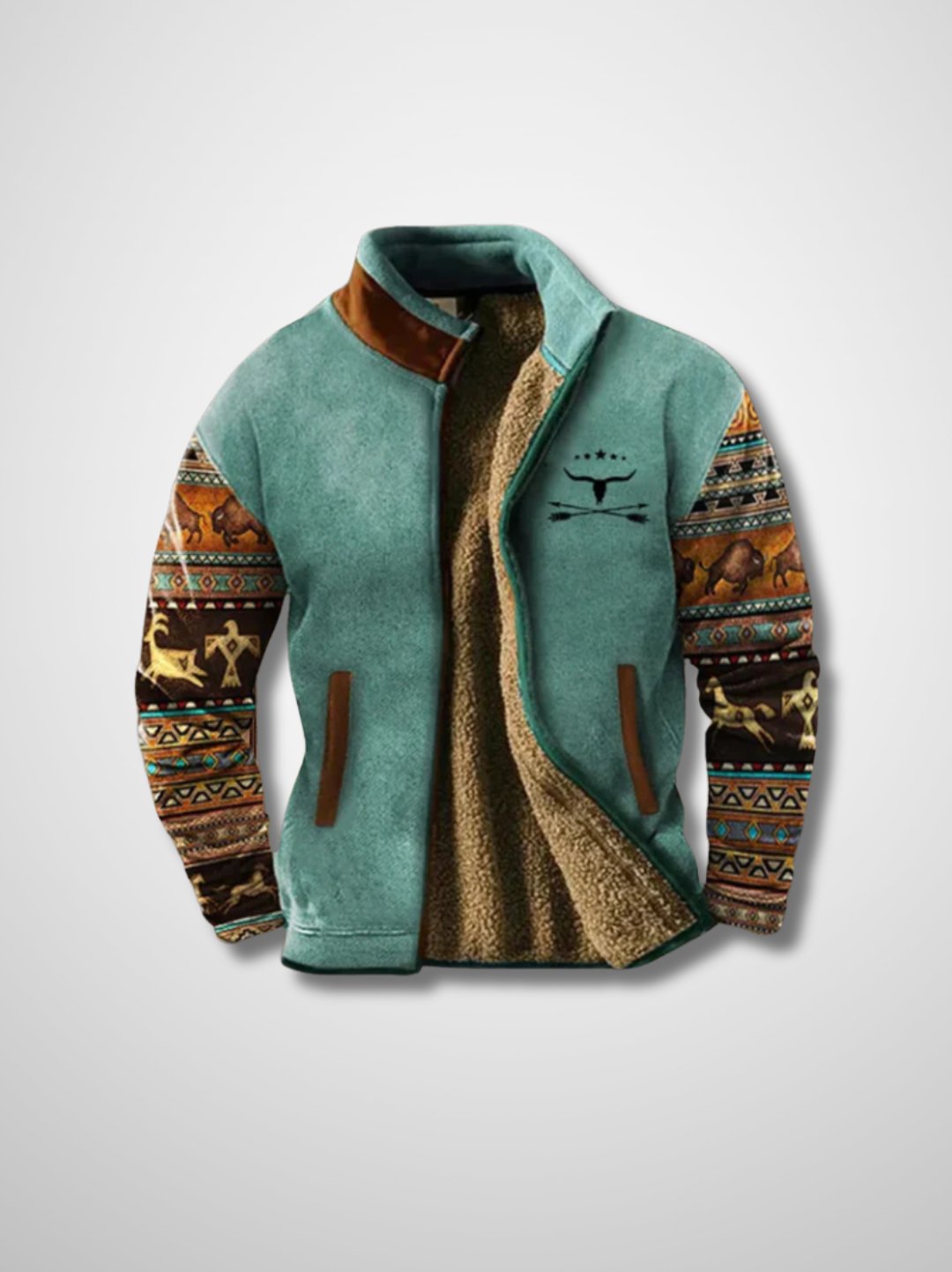 Fleecejacke - Warme Zip-Up Sherpa gefütterte Herrenjacke für den Winter-HauteBerlin