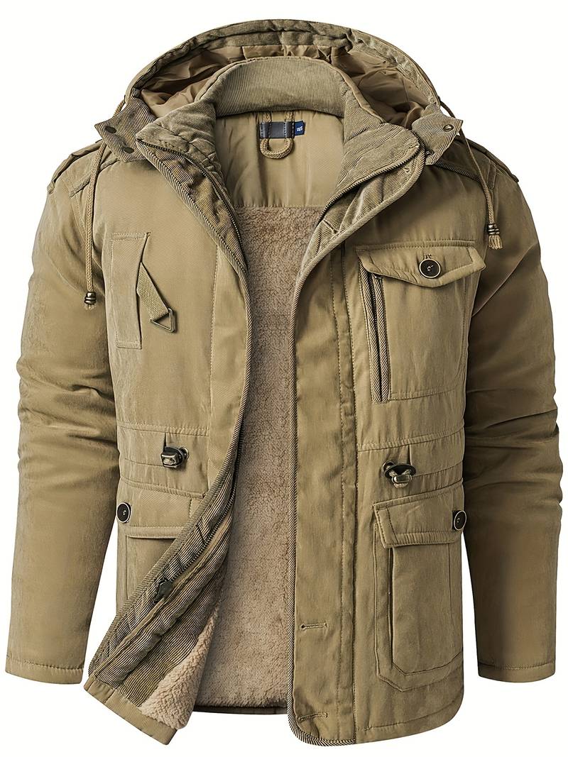 Frachtjacke – Winterparka mit Kapuze, Fleecefutter und Taschen-HauteBerlin