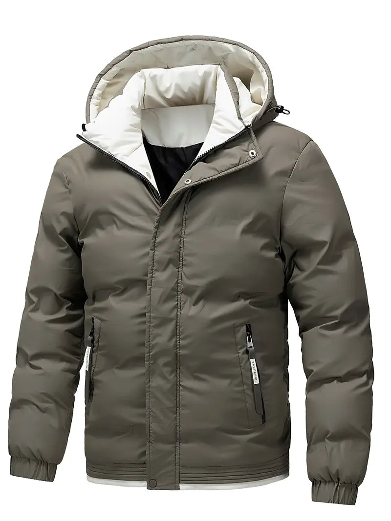 Gepolsterte Jacke | Warm | Mit Kapuze | Daunenjacke | Herren-Wintermantel-HauteBerlin