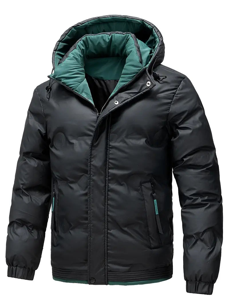 Gepolsterte Jacke | Warm | Mit Kapuze | Daunenjacke | Herren-Wintermantel-HauteBerlin