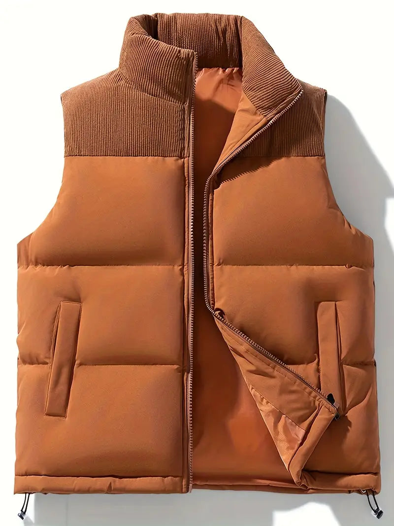 Gepolsterte Weste – mit Reißverschluss – Bodywarmer – Daunenweste – Herrenweste-HauteBerlin