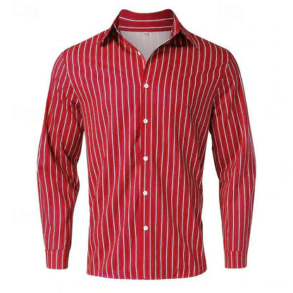 Gestreiftes Hemd | Langarm | Slim Fit | Hemd mit Knöpfen | Herrenhemden-HauteBerlin