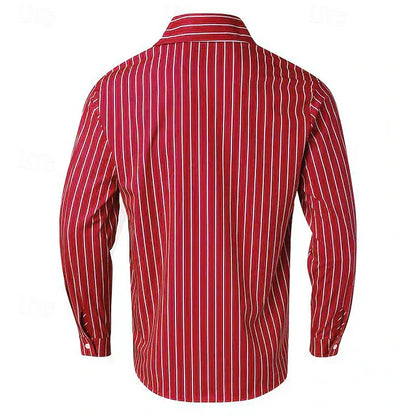 Gestreiftes Hemd | Langarm | Slim Fit | Hemd mit Knöpfen | Herrenhemden-HauteBerlin