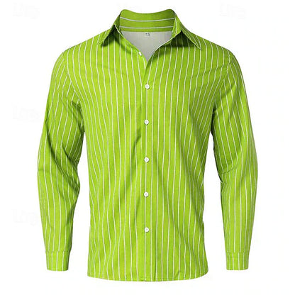 Gestreiftes Hemd | Langarm | Slim Fit | Hemd mit Knöpfen | Herrenhemden-HauteBerlin