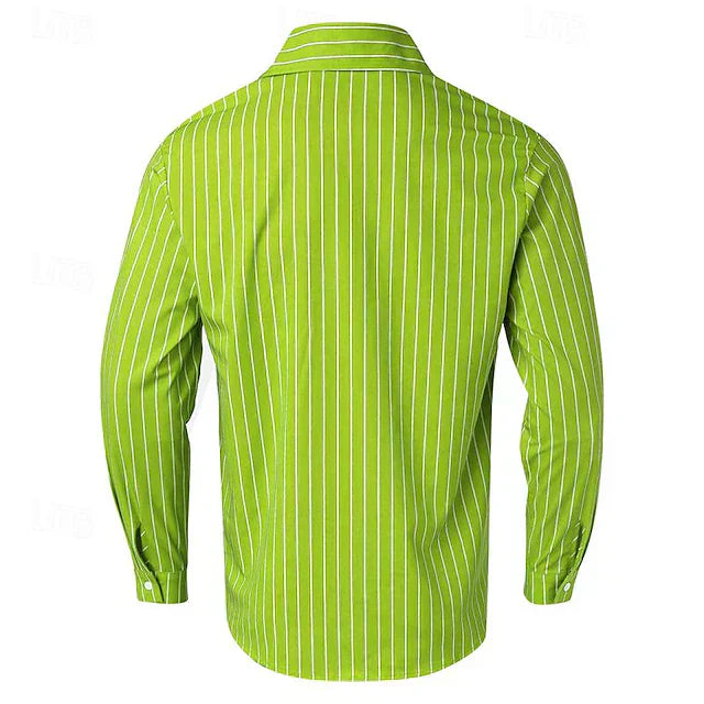 Gestreiftes Hemd | Langarm | Slim Fit | Hemd mit Knöpfen | Herrenhemden-HauteBerlin