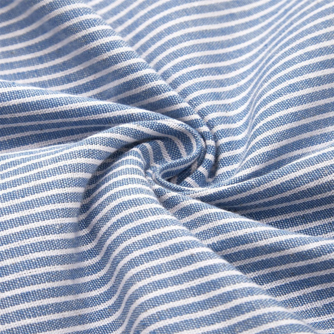 Gestreiftes Kleid – Lässig – Kurze Ärmel – Midikleid – Sommerkleid-HauteBerlin