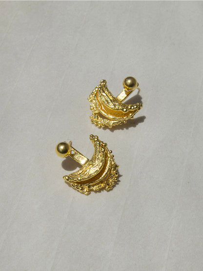 Goldene Ohrringe – Ohrstecker für Frauen mit Vorderseite und Rückseite-HauteBerlin