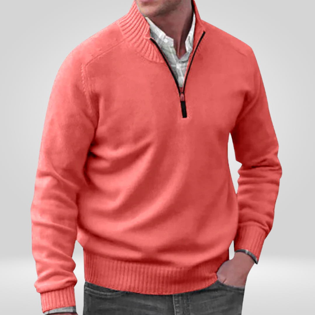 Halb-Reißverschluss-Pullover – Strickpullover mit Viertel-Reißverschluss für Herren-HauteBerlin