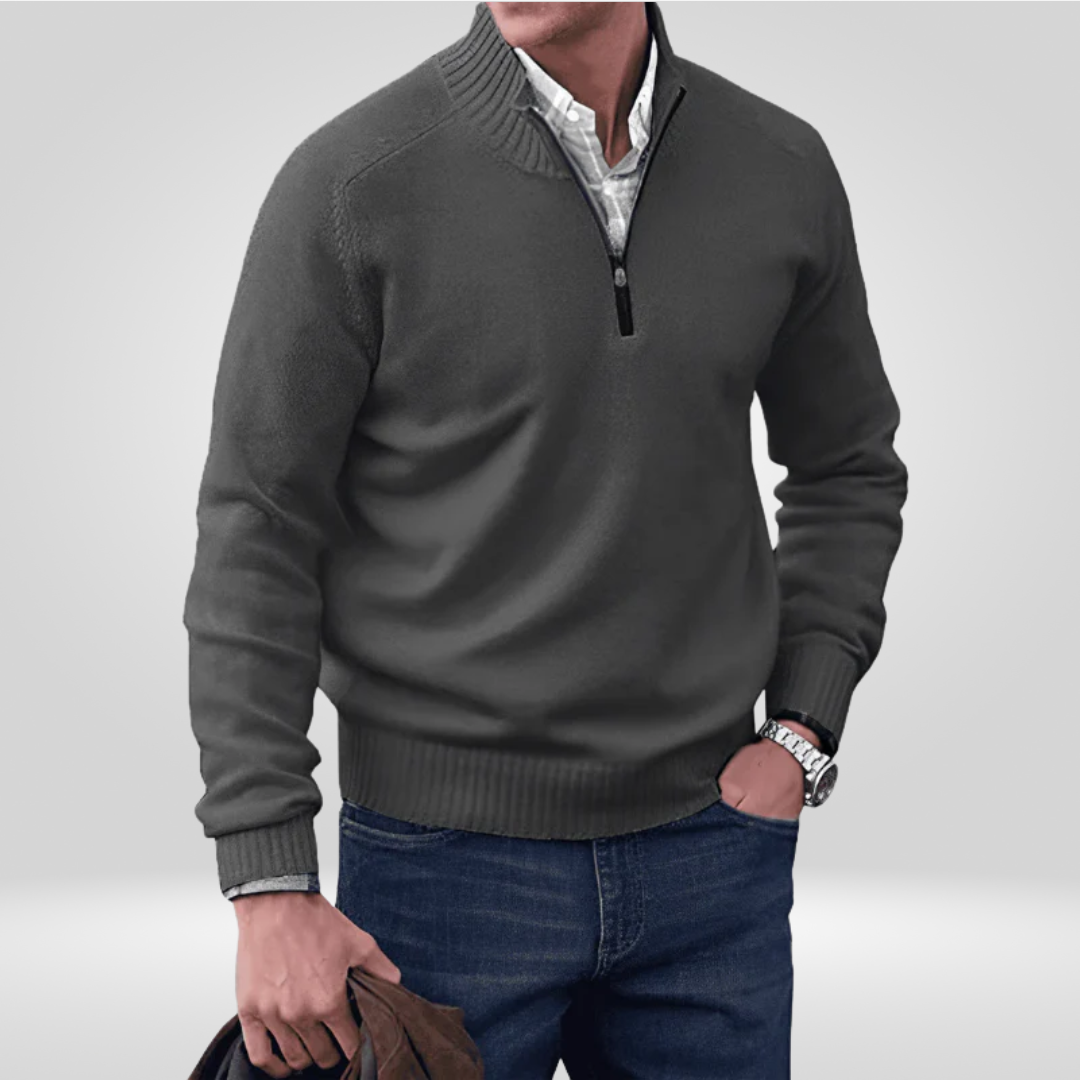 Halb-Reißverschluss-Pullover – Strickpullover mit Viertel-Reißverschluss für Herren-HauteBerlin