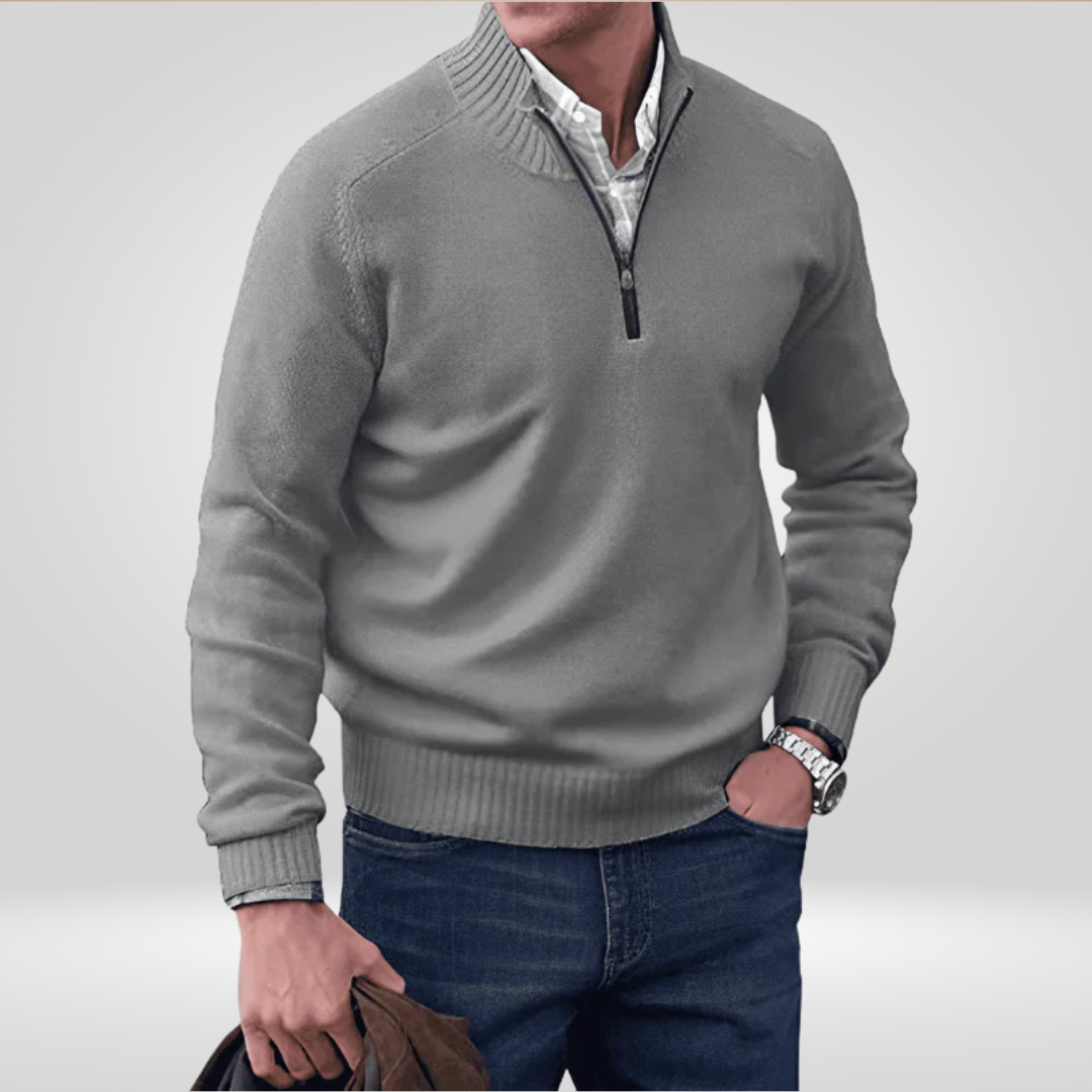 Halb-Reißverschluss-Pullover – Strickpullover mit Viertel-Reißverschluss für Herren-HauteBerlin