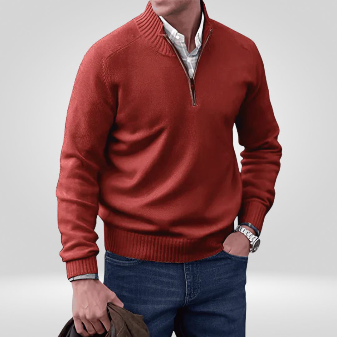 Halb-Reißverschluss-Pullover – Strickpullover mit Viertel-Reißverschluss für Herren-HauteBerlin