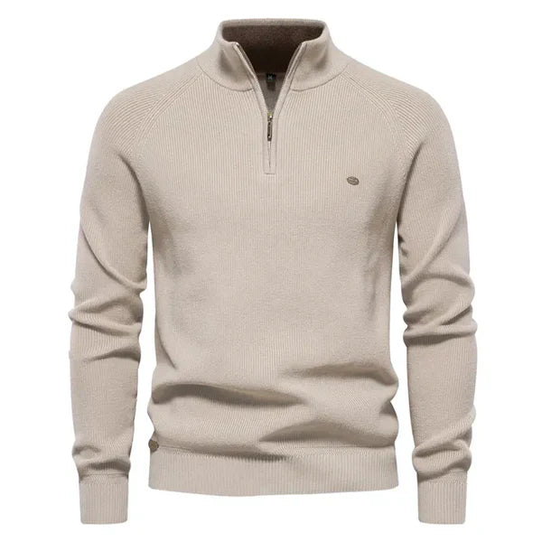 Half Zip Pullover - Baumwolle - Warm - Strickpullover - Herren Quarter Zip Pullover-HauteBerlin