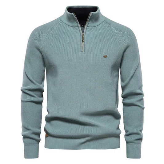 Half Zip Pullover - Baumwolle - Warm - Strickpullover - Herren Quarter Zip Pullover-HauteBerlin